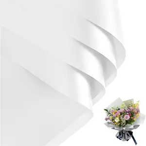 20 Sheets Flower Bouquet Wrapping Paper,  Korean Floral Wrapping Paper for Flower Bouquet, Florist Supplies Packaging for Mother's Day DIY  -White