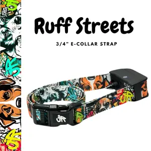 3/4" Replacement E-Collar Strap – Soft, Lightweight Polyester | Adjustable Fit 12"–26" Neck | Ruff Streets