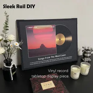 Customizable Vinyl Record Decor Plaque | DIY Album Cover Display For Room & Desk
