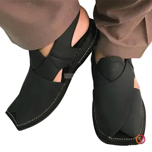 Black Peshawari Chappal, Handmade Traditional Men's Leather Chappal, Gents Shoes, Casual Sandals