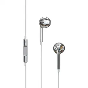 Wired Earbuds with Chrome Finish, Type C Functional, Y2K Trendy Portable Electronic Audio Headphones