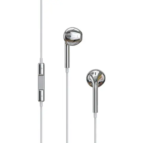 Wired Earbuds with Chrome Finish, Type C Functional, Y2K Trendy Portable Electronic Audio Headphones
