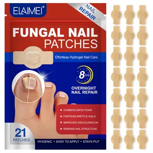 ELAIMEI Fungal Nail Patches 21 Patches – Overnight Repair for Discolored, Brittle, and Thick Nails, Easy-to-Use Hydrogel Treatment
