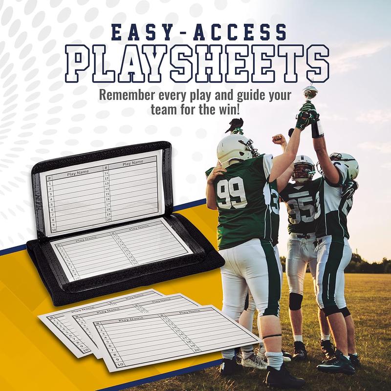 Quarterback (QB) Play Wristband - Adult Size - Pro Football Armband Playbook - 10 Pack (Black)