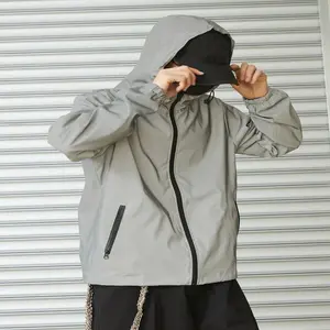 Kyn Apparel Night Reflective Clothes Spring New Men's Hooded Jacket Outdoor Run Casual Windproof Coat Couples Hip-hop Streetwear S-5XL