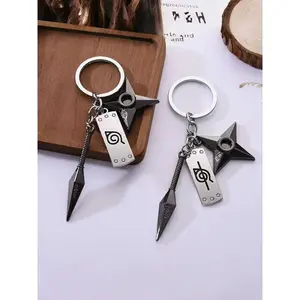 SleekHush Naruto Themed Keychain Set for Men & Women High-Quality Metal Kunai & Shuriken Charms All-Match Fashion Accessories Birthday Gift