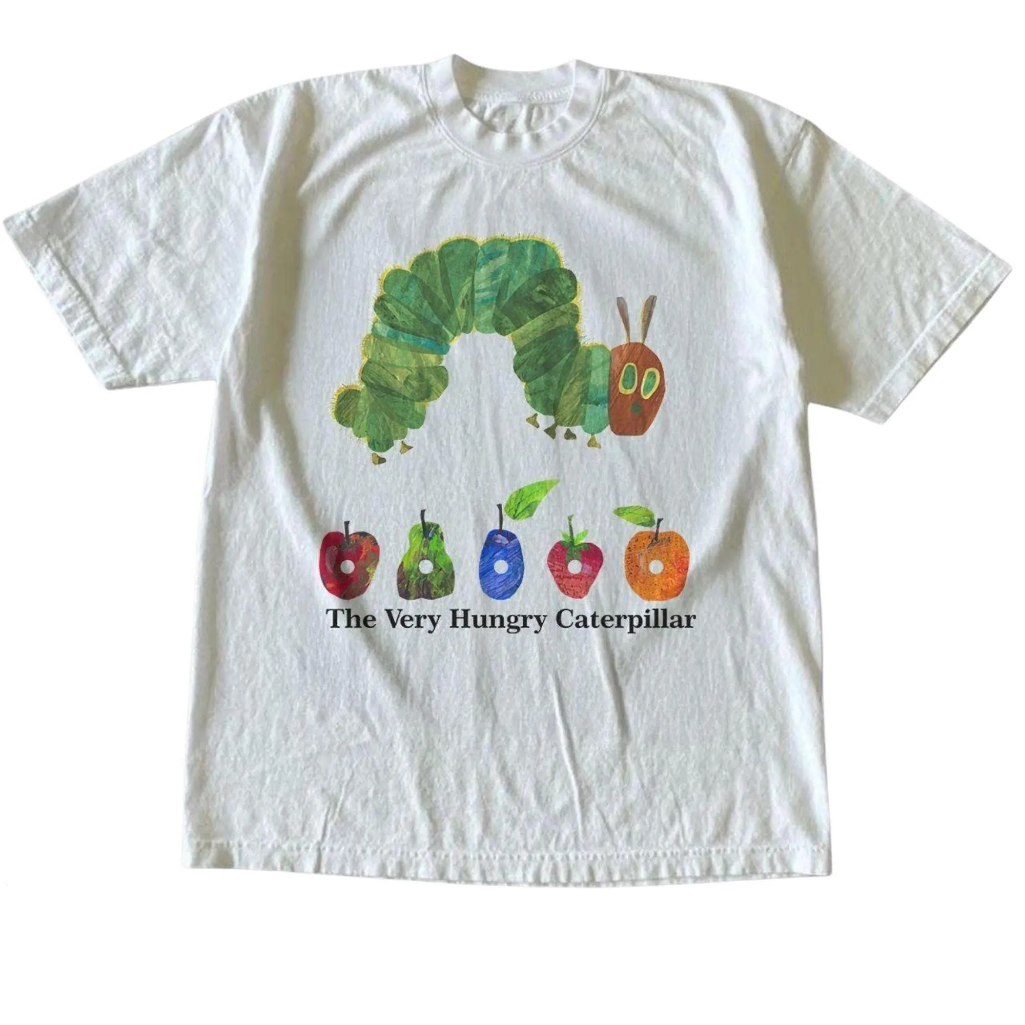Caterpillar Fruit Storybook Tee - Colorful Kids Book Graphic Shirt