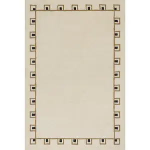 Nate Berkus Yves Bordered Wool Cozy Area Rug