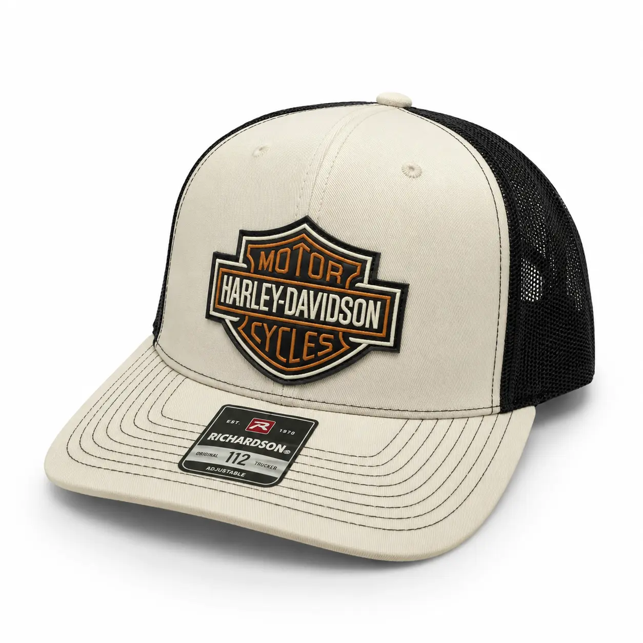 Harley Davidson Leather Path Trucker Hat, Motorcycle Baseball Cap, Classic Biker Style Snapback Hat, Unisex Outdoor Cap
