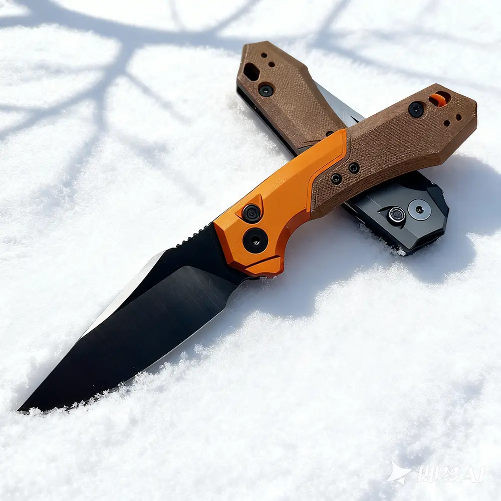 3.2" CPM-154 Folding Pocket Knife, Button Lock EDC Knife with G10 & Aluminum Handle for Camping & Daily Use