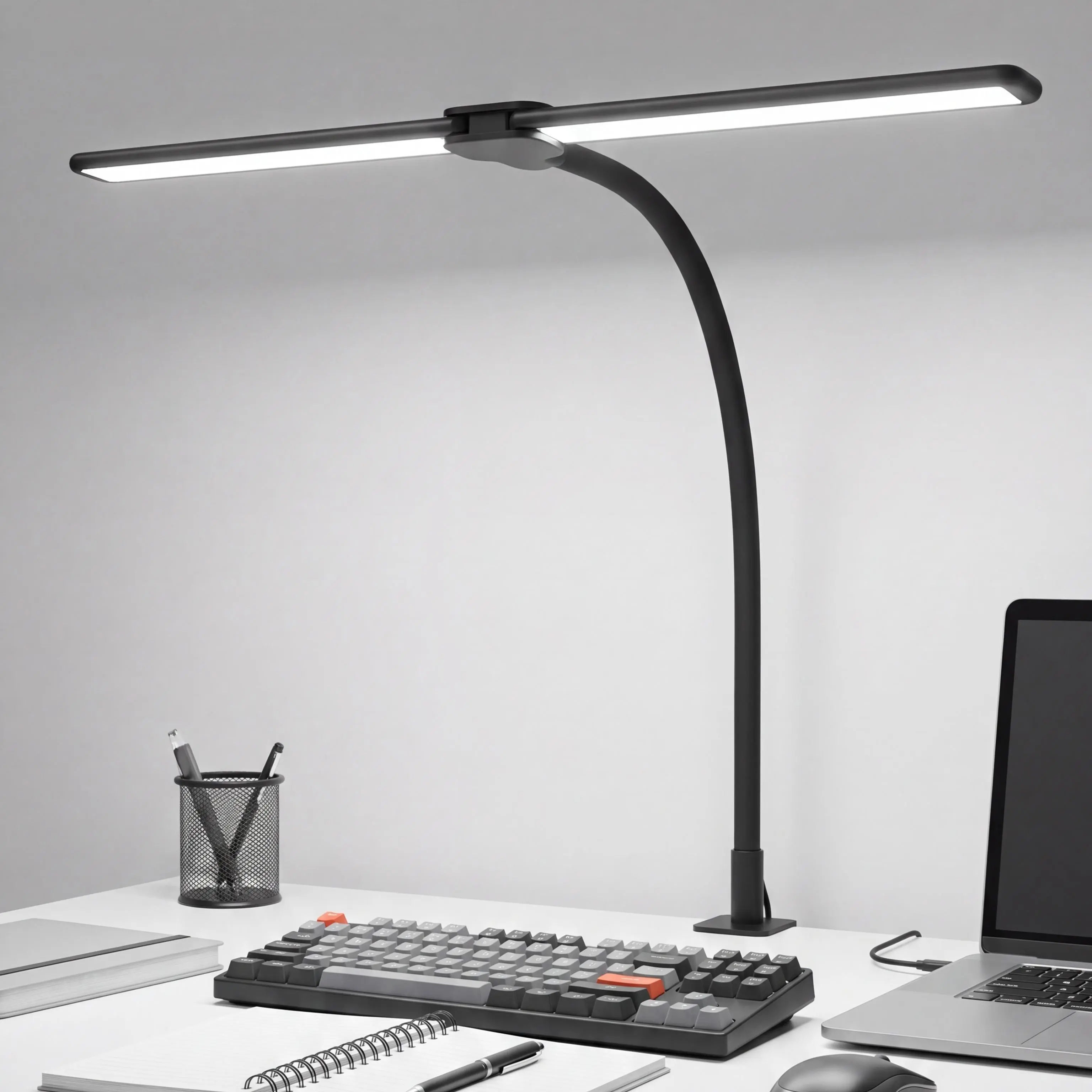VisioLume【Activity items】Premium Clip-On Desk Lamp with Clip-On Mount, clip on light Ultra-Wide Uniform Illumination, Full Spectrum Eye-Caring LED Light, 3 Color Modes, 10 Dimmable Brightness, Flicker-Free Adjustable Flexible Gooseneck for  Study Office