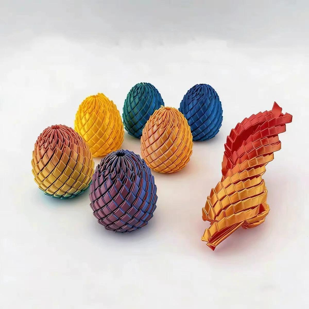 3D Printed Dragon Egg Transforming Ball Stress Relieving Toy for Kids & Adults Innovative Design Rotating Telescoping Fidget Gadget