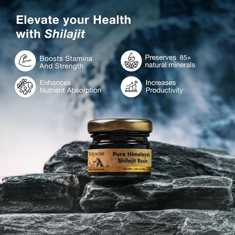 Be Bodywise Pure Himalayan Shilajit Resin I 600 mg I 75%+ Fulvic Acid & 85+ Trace Minerals | Zero Sugar I Lab Tested I Heavy Metal Free I 100% Authentic & Natural, Organic I for Men & Women I 30 gm