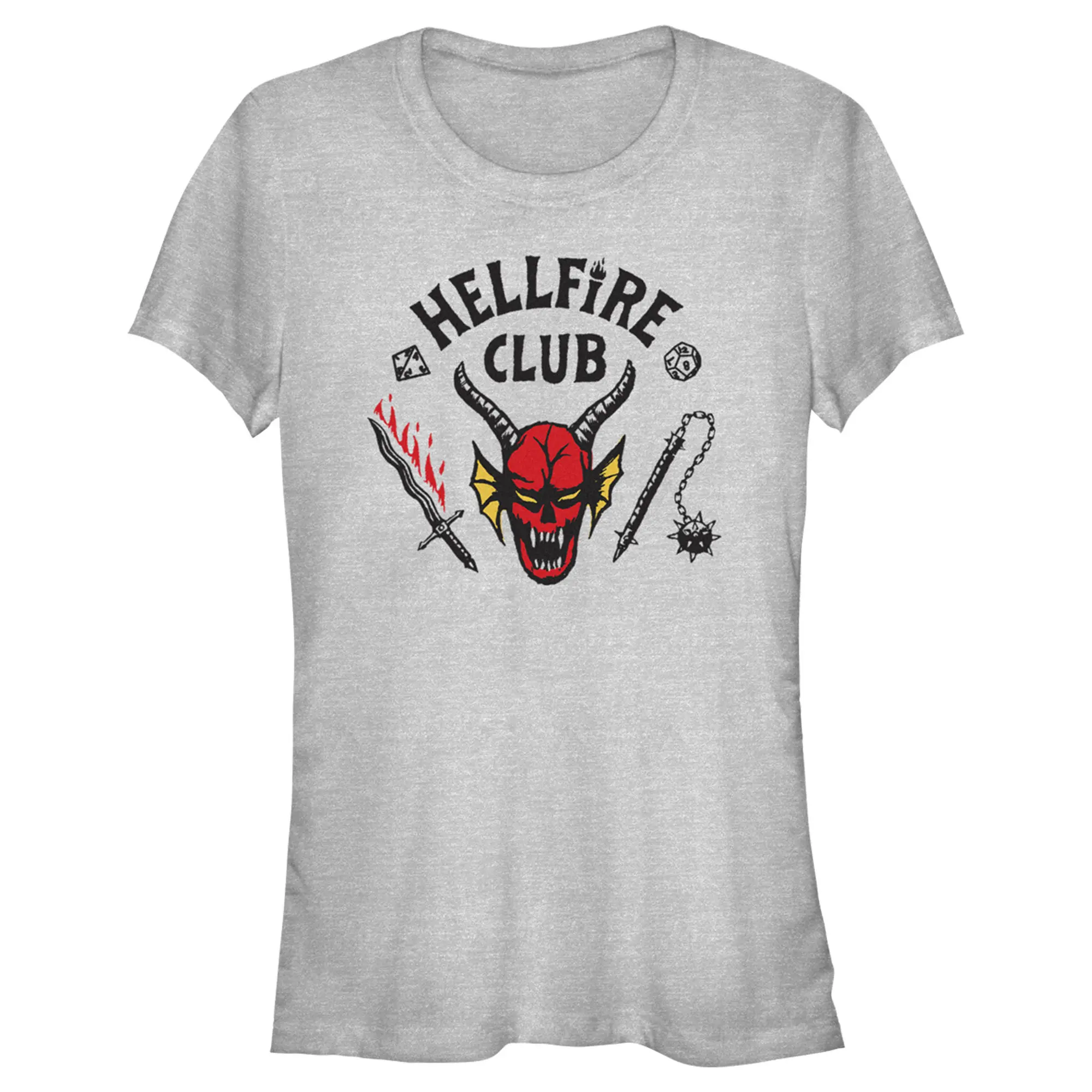 Juniors Womens Stranger Things Welcome to the Hellfire Club T-Shirt, Everyday, Shortsleeve