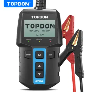 TOPDON BT100 12V Battery Tester for Cars Trucks and SUVs, Cranking and Charging System Analyzer, 100 to 2000 CCA Digital Automotive Battery and Alternator Tester