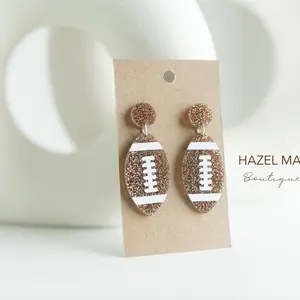 Football earrings, acrylic earrings, football, teacher earrings,game day earrings