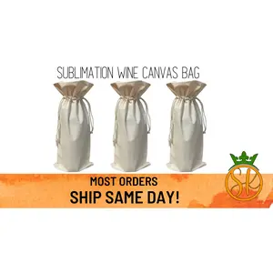 Sublimation Drawstring Canvas Wine Bags
