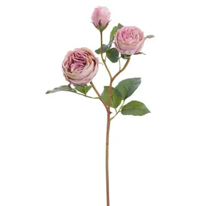 Lavender Real Touch Rose Spray 21" - Artificial Flower Stem