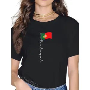 100% Cotton Portugal Signature Flag Pole - Patriotic Portuguese Flag T-Shirt
