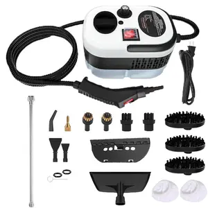 2500W Handheld Steam Cleaner, high-temperature and high-pressure steam cleaner, portable car steamer with 16 accessories, suitable for kitchen grease, car detailing, and bathroom cleaning.