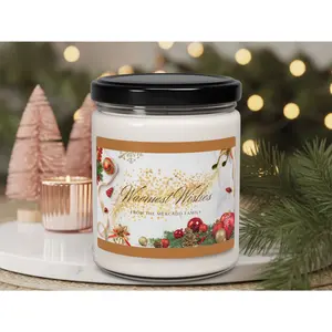 Christmas Scented Candle, Holiday Gift Candle, Festive Soy Candle, Warm Wishes Candle, Seasonal Home Decor