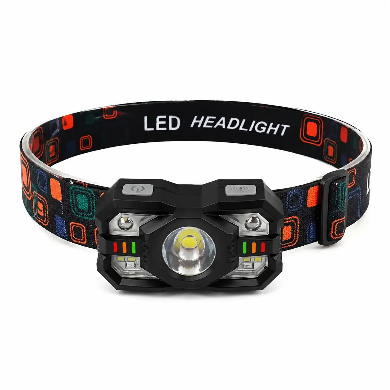 1200 Lumens Motion Sensor Headlamp - 8 Modes with Red SOS, 300M Beam, Rechargeable LED Work Light, Sweat-Absorbing Headband, Water-Resistant for Camping, Running, Hiking, Fishing, Auto Repair