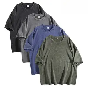 1/4 Pack Oversized Tshirts for Men Gym Vintage Heavyweight T Shirts Cotton Workout Acid Wash Baggy Tees