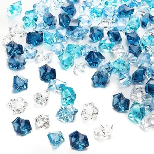 Pack of 200 Decorative Acrylic Crystal Gems Mixed Blue Colors Ice Rocks Reusable for Home Décor Table Centerpieces DIY Crafts