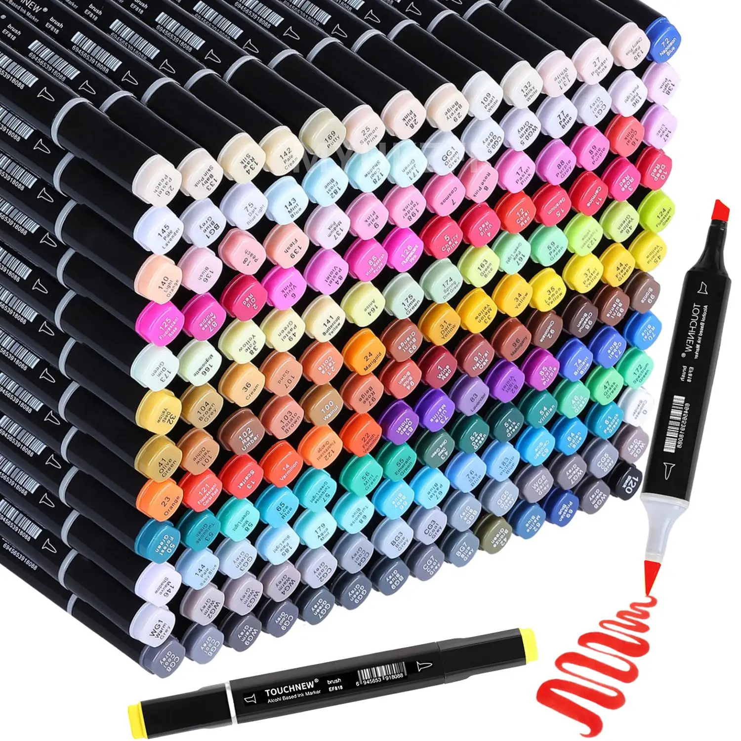 Colored Brush Marker Pen Set, Dual Tip Artist Brush & Fine Tip Sketch Art Marker, for Students Beginner, School Supplies