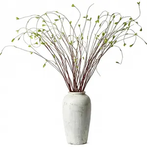 10 count Artificial Lifelike Curly Willow Branches Decorative Dried Twigs 51 Inch Faux Tree Branches with Leaves  Bendable Stick  Vines Stems for DIY Greenery Vase  Office Decor