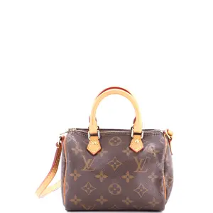 Pre-owned Louis Vuitton material Messenger Bags Speedy Bandouliere Bag Monogram Canvas Nano by Rebag