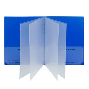 212 MAIN Multi-Pocket Classroom Connector Folder Storage Holder, Blue Office Filing Supply with Home/School Labels, 15-Count Box for Elementary School Use