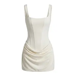 Women Sexy Boned Corset Solid Mini Dress Night Club Outfit Occasion Wear Celebrity Wedding Guest Bodycon Birthday Party Dress