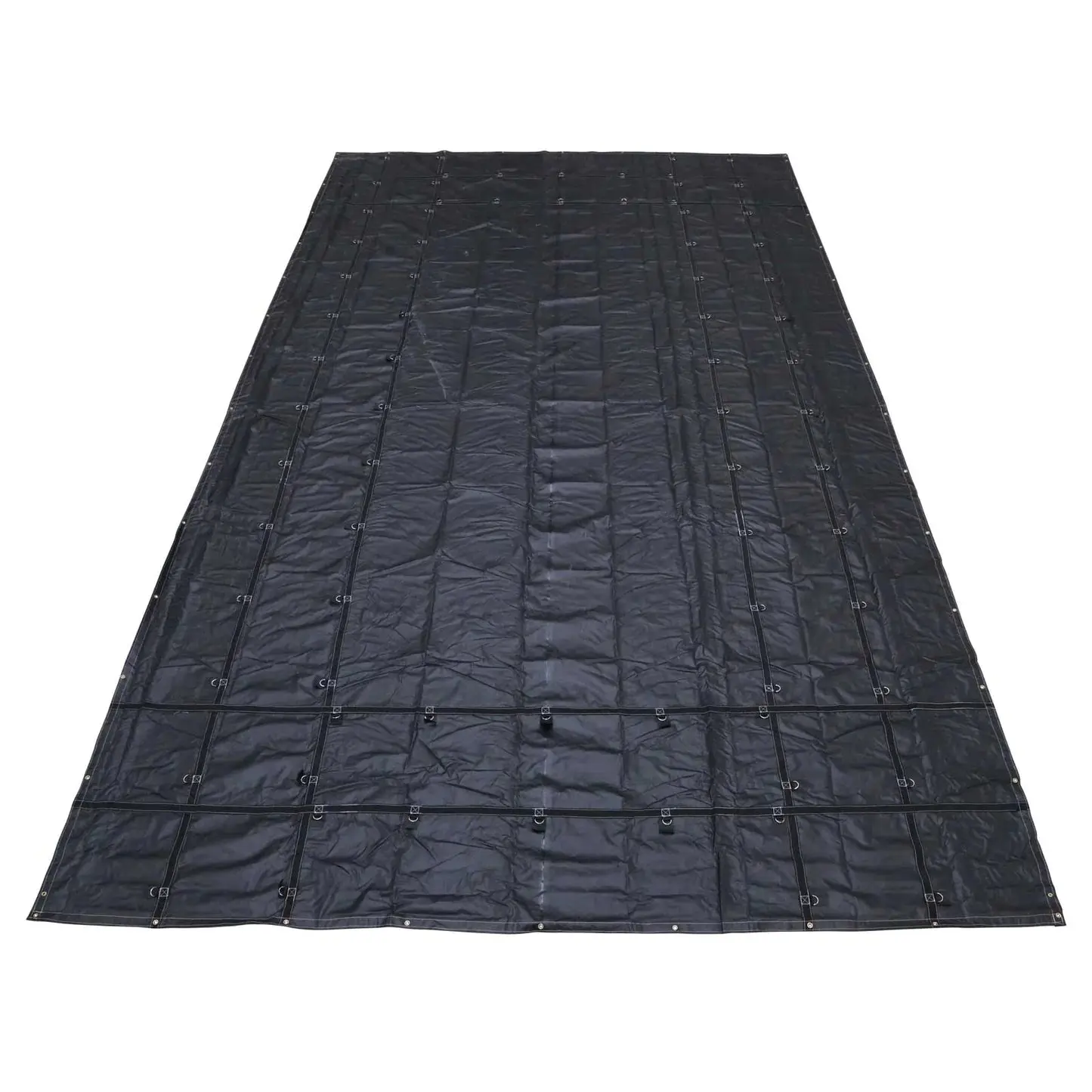 16' x 27' Heavy Duty Steel Tarp | 4' Drop - 18 oz. Black Tarp 16' x 27' Heavy Duty Steel Tarp | 4' Drop - 18 oz. Black Tarp