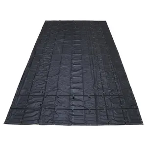 16' x 27' Heavy Duty Steel Tarp | 4' Drop - 18 oz. Black Tarp 16' x 27' Heavy Duty Steel Tarp | 4' Drop - 18 oz. Black Tarp