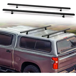 JOKG 60" Truck Topper Roof Rack for Pickup Truck Cap, Heavy Duty Aluminum Camper Shell Ladder Rack for Kayak/Canoe, 500lbs, Drilling Required