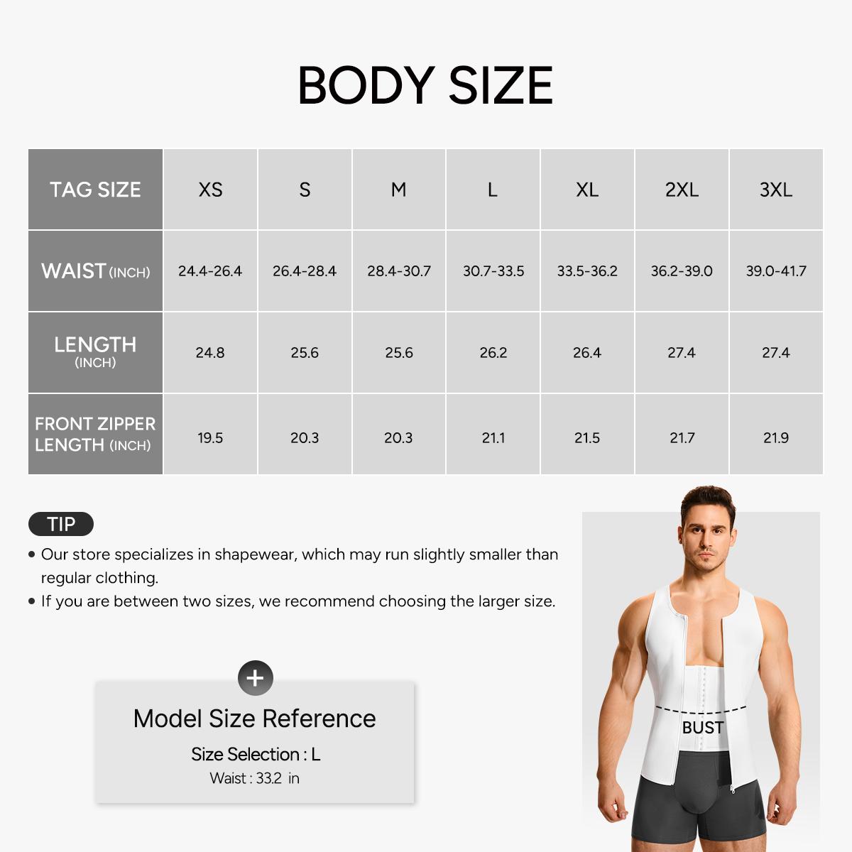 【Nebility】Men's  Waist Trainer Trimmer Compression Vest Steel Bone Support  Outdoor Sport Exercise Athletic Shapewear Fitness Zipper,fathersdaygift