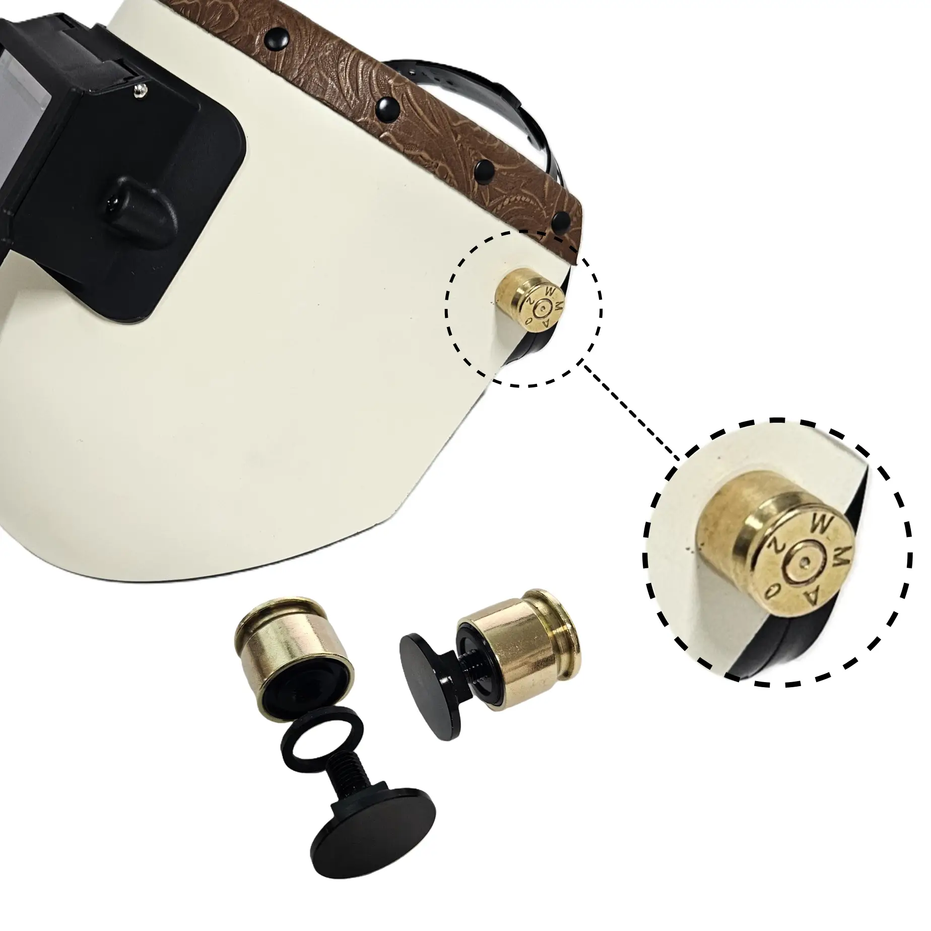 50 Caliber BMG Welding Hood Helmet Fasteners Headgear Replacement Parts Accessories Screws Flip Hood Aluminum - Anodized w/Silicone Washer Non-Slip 1