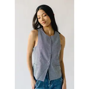 The Adele Gingham Button Up in Black