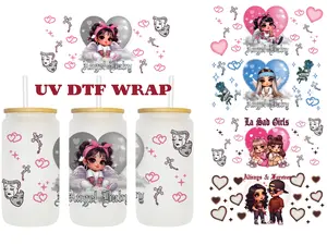 Sticker Bundle of 5 Little Chicano Love Wrap Decoration Colorful Decorative Glass Cup Ornaments