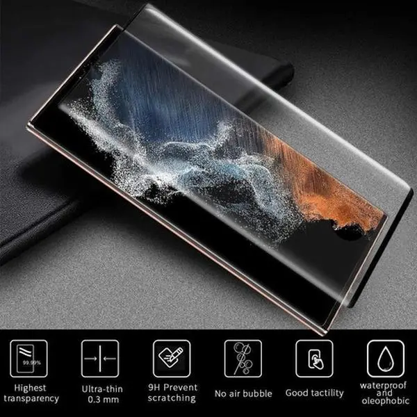 2-Pack 3D Curved HD Clear Tempered Glass Screen Protector for S8 S9 S10 S20 S21 S22 S23 S24 A14 Full Coverage Bubble-Free Ultrasonic Fingerprint Compatible protection excellent phone cases, Accessories, Durable