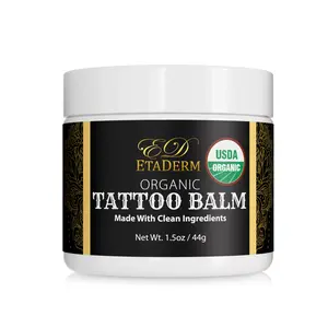 ETADERM Organic Tattoo Balm - Soothing Aftercare with Sunflower Coconut & Tamanu Oils - Hydrates Heals Protects Tattooed Skin - USDA Organic Fragrance-Free