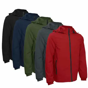 Men's Windbreaker Jacket with Removable Hood, Warm Fleece Lined Winter Coat, Water Resistant Outdoor Outerwear, Mens Zip Up Hooded Shell, Thermal Work Jacket, Casual Sporty Top for Cold Weather, Windproof Rain Coat, Heavy Duty Mens Parka