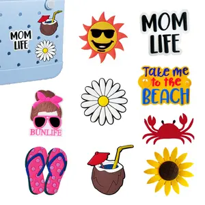 9PCS Charms for Bogg Bag, Accessories for Bogg Bag, Momlife Charms Compatible with Bogg Bag Original All Models, Insert Decorative for Handbag Beach Tote Bag, Rubber Beach Bag Accessories