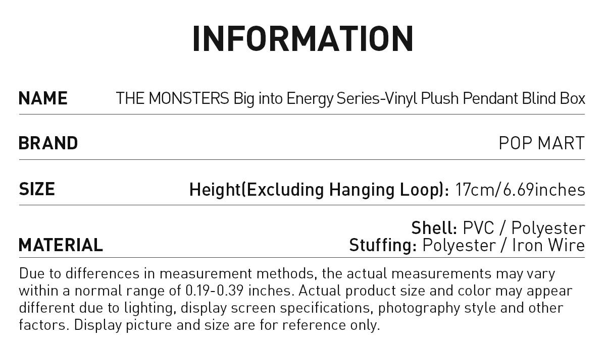 POP MART THE MONSTERS Big into Energy Series-Vinyl Plush Pendant Blind Box, Labubu Collectible Toys-2.0