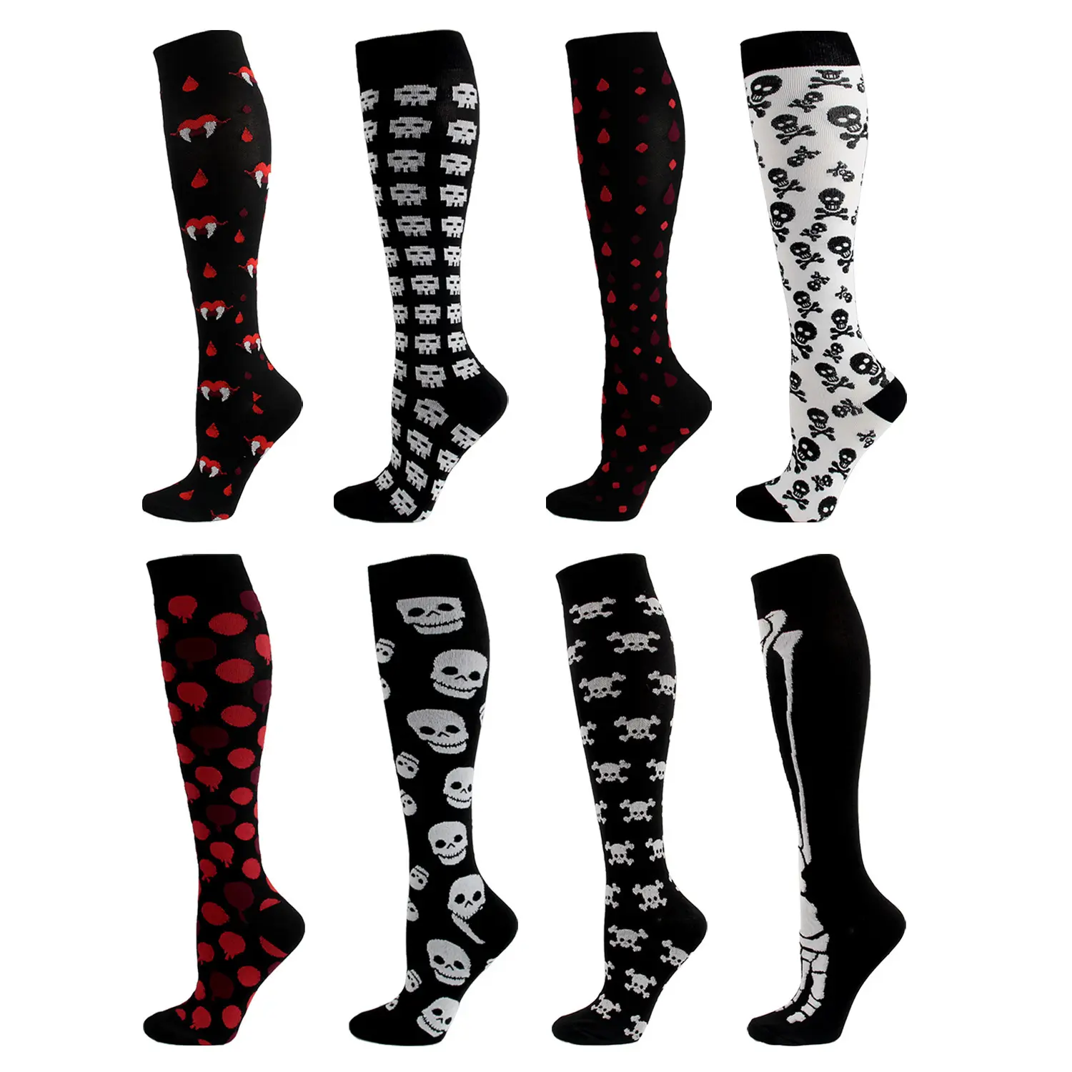 Halloween socks, festive knee socks, compression socks, stockings, pressure socks, winter popular men's and women's models Unisex Womenswear