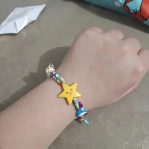 [Colorful Rainbow Bracelet] Handmade Rainbow Star Stretch Bracelet |       Colorful Dopamine-Inspired Cute Beaded Design with Blue and White Beads, Playful Elastic Wristband Casual Attire