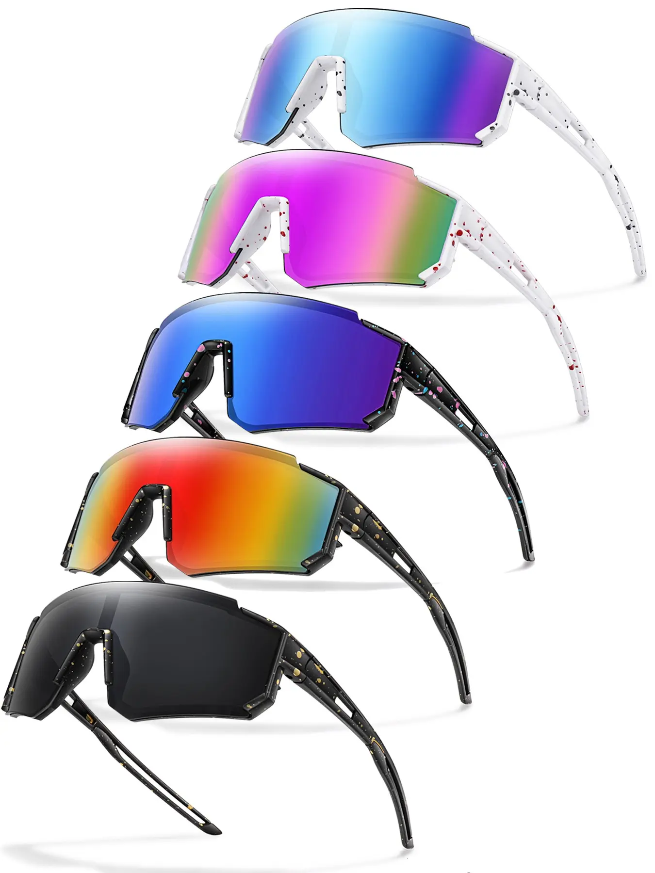 Unisex Polarized Sunglasses, 5 Counts/set UV Protective Glasses, Summer Sports Glasses for Men & Women, Cycling Goggles, Suitable for Outdoor Activities