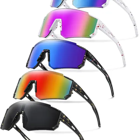 【Black Friday】Unisex Polarized Sunglasses, 5-Pack Sporty Eyeglasses with UV Protection, Suitable for Cycling and Outdoor Activities, Sports Eyewear for Men & Women