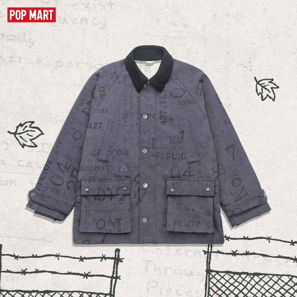 Hirono Living Wild-Highway Corduroy Cropped Jacket Dark Grey